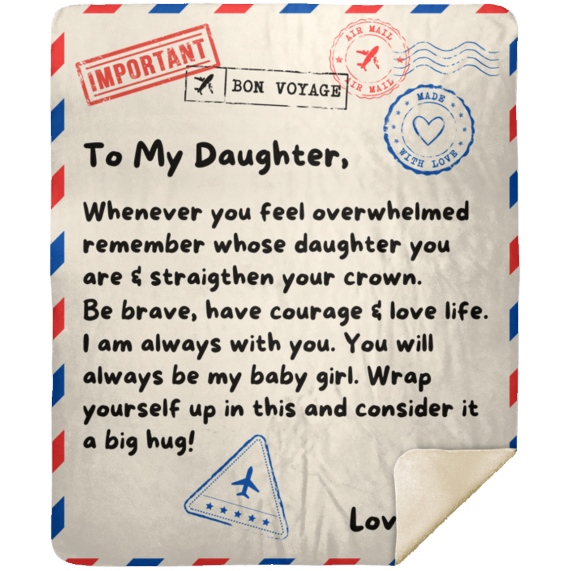 To Daughter Love Dad Blanket