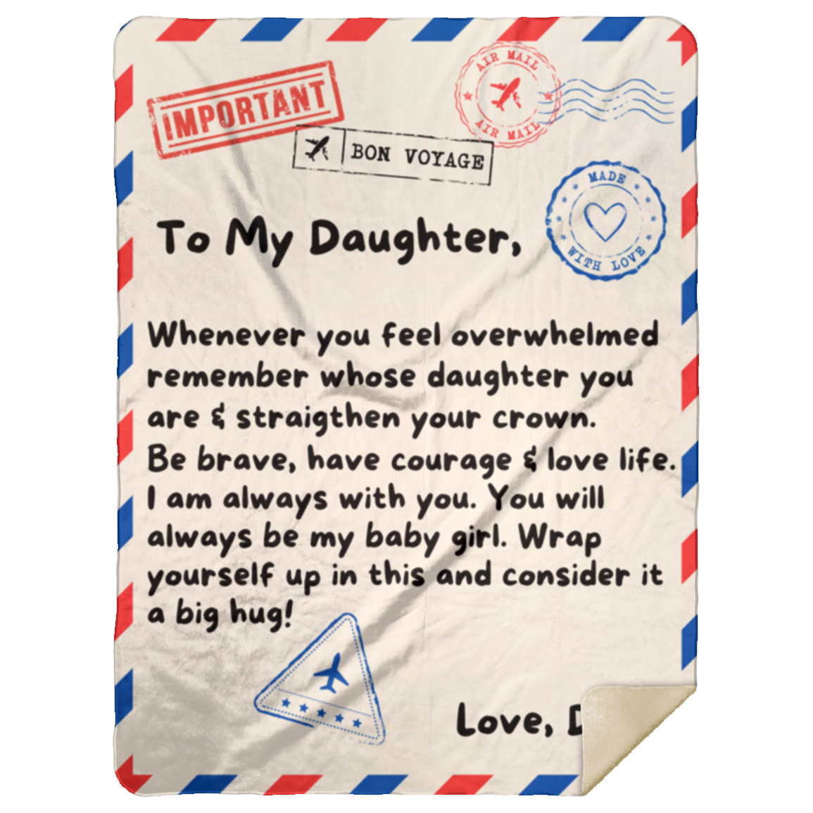 To Daughter Love Dad Blanket