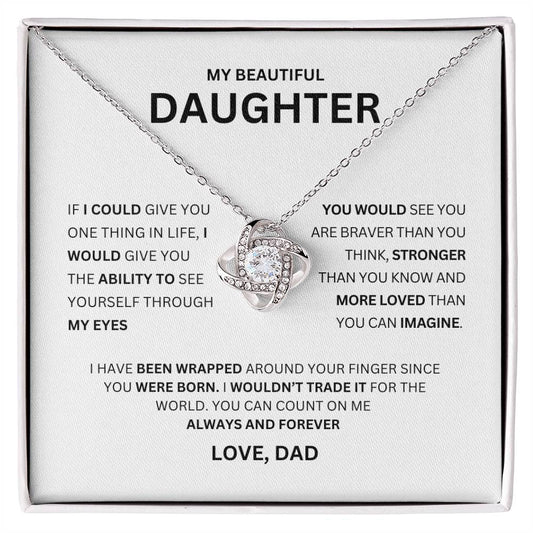 To My Daughter Love Dad | Love Knot Necklace