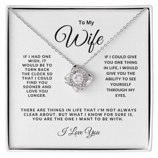 To My Wife - Love Knot Necklace - Gift idea for Birthday, Valentine's Day, Christmas, Anniversary