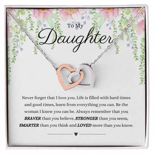 To My Daughter | Interlocking Hearts Necklace