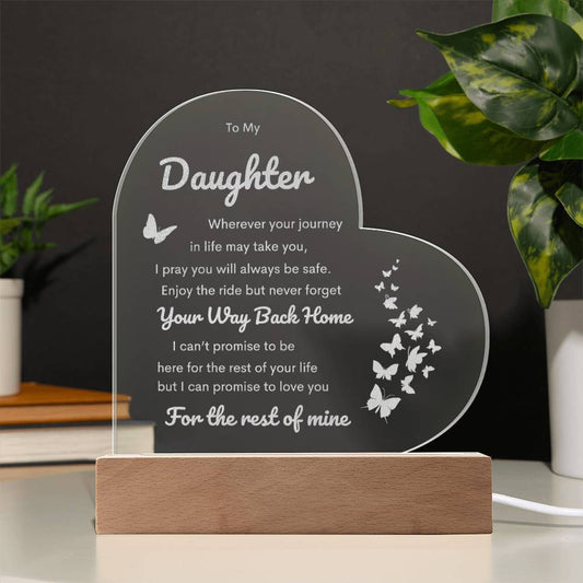 To My Daughter- Your Way Back Home- Night Light- Best Daughter Gift Idea for Birthday Christmas Graduation Wedding