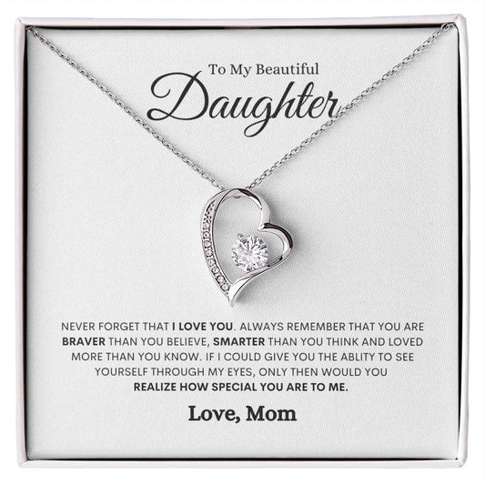 To My Daughter Love Mom | Forever Love Necklace